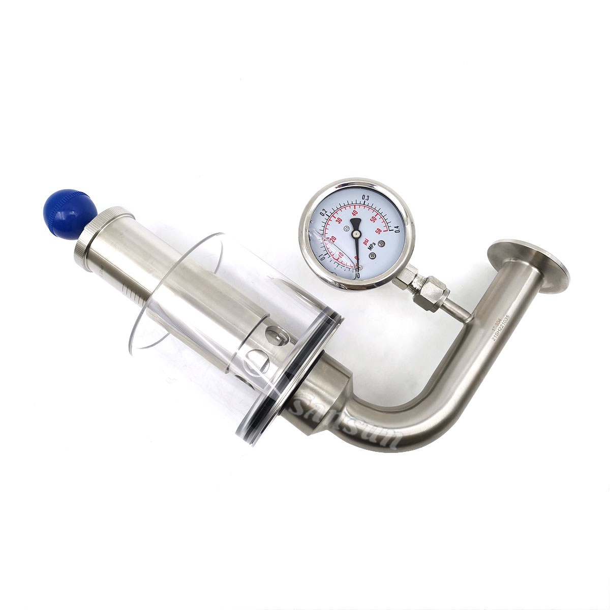 Sanitärstahl ein verstellbares Streitabsatzablastventil mit Manometer aus Edelstahl