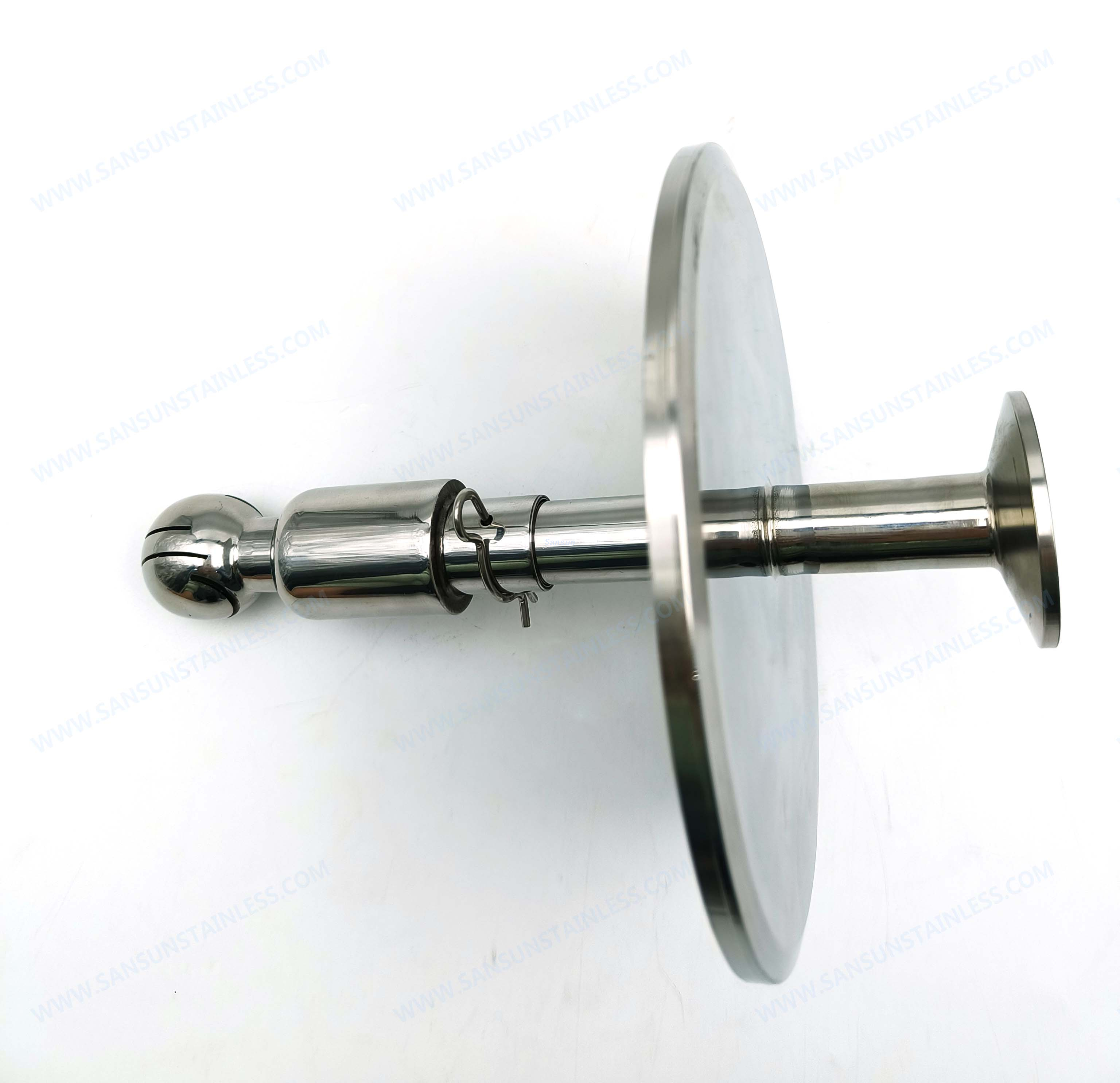 Rotierende CIP -Sprühkugel 1,5 "Tri Clover kompatibel in 6 " Tri Clover -kompatibler TRI -Klemmenkappe