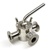 Manual-Clamp 3-Wege-Plugventil aus Edelstahl aus Edelstahl