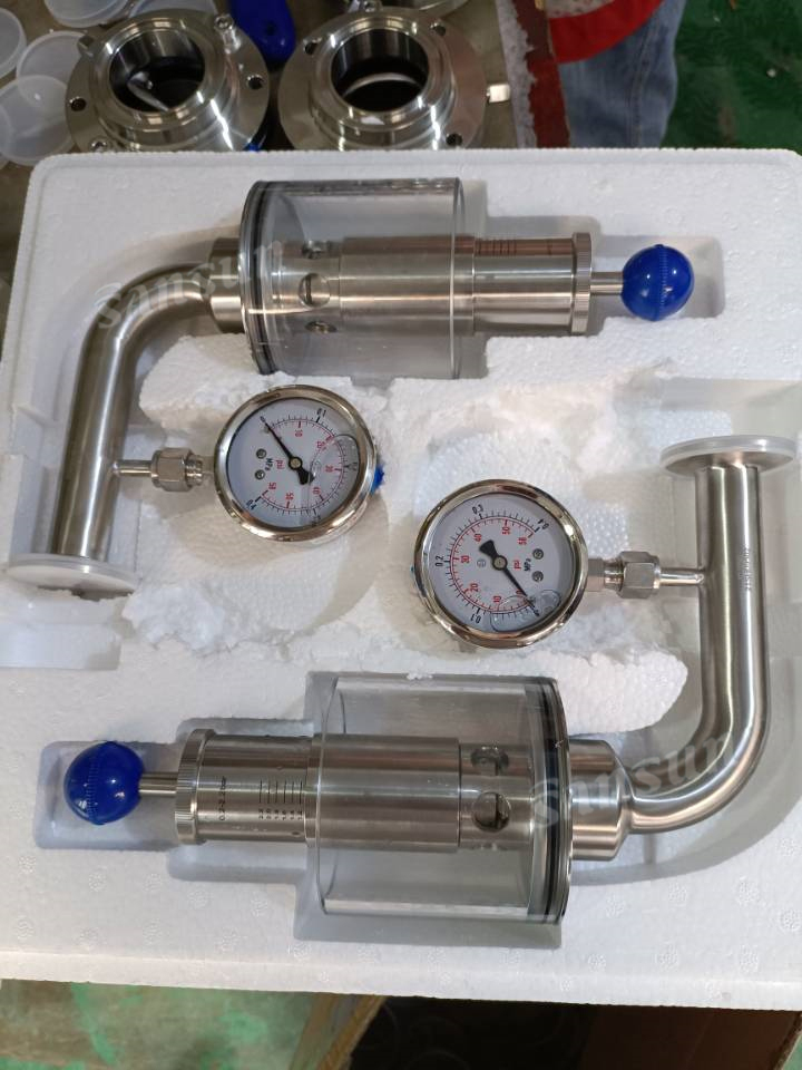 Sanitärstahl ein verstellbares Streitabsatzablastventil mit Manometer aus Edelstahl