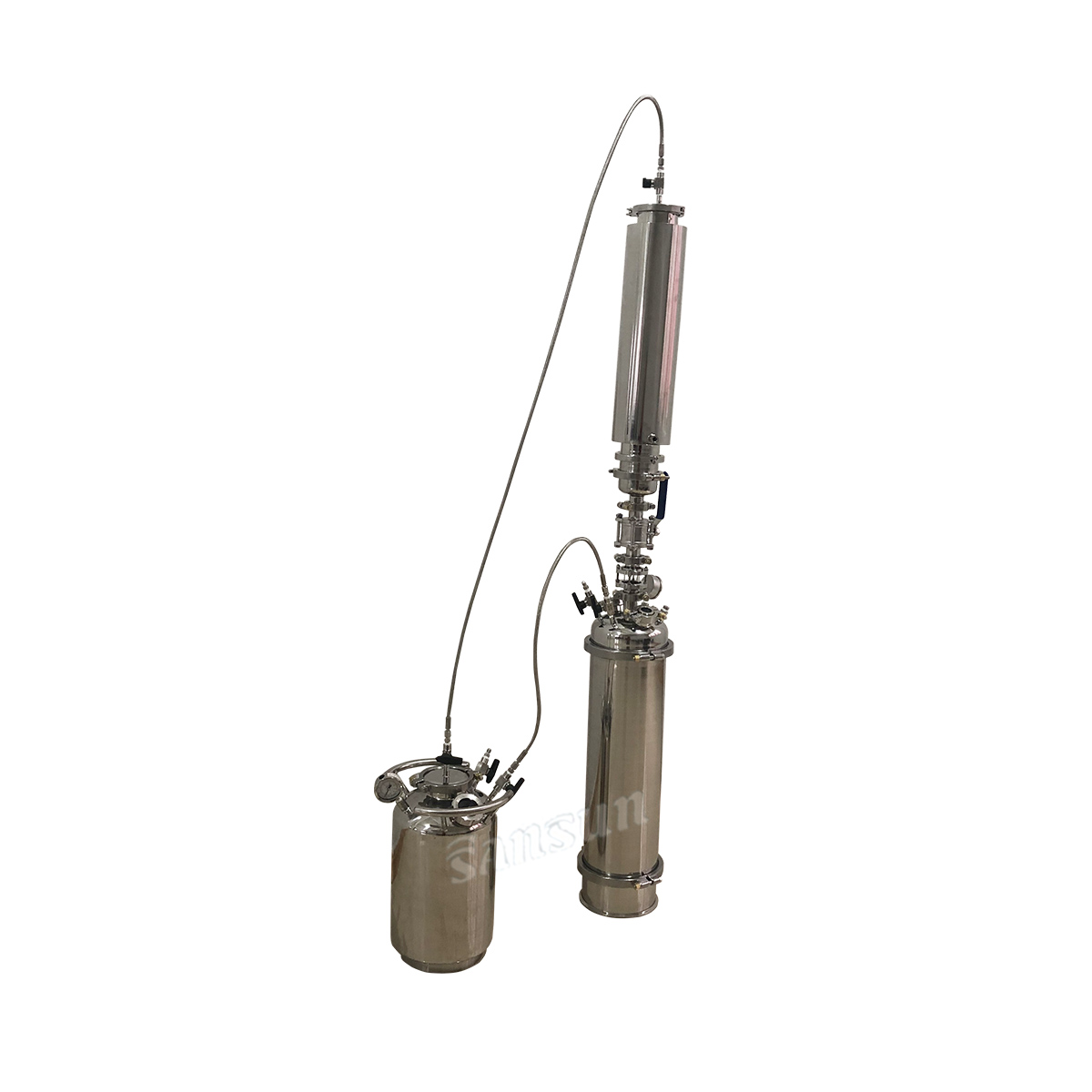 Sanitärer Edelstahl-BHO-Extraktor mit geschlossenem Kreislauf mit Entwachsungssäule und Rückgewinnungstank